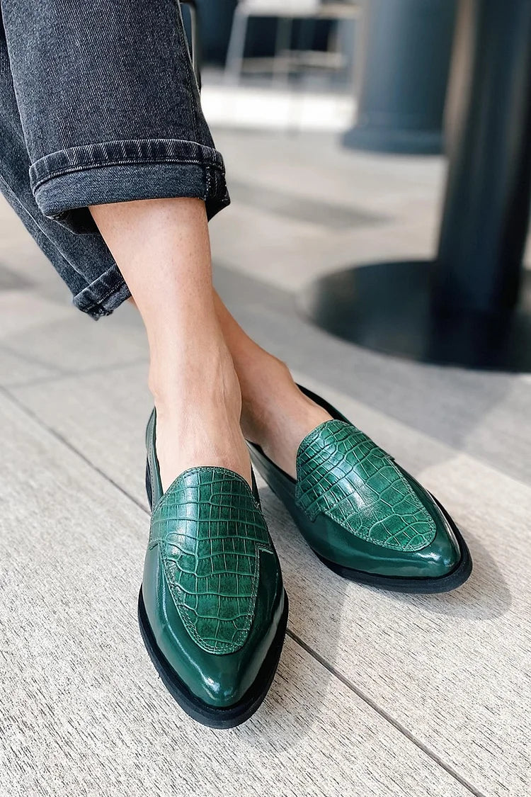Pointed Toe Patchwork Loafers for Women | Ideal for Everyday and Office