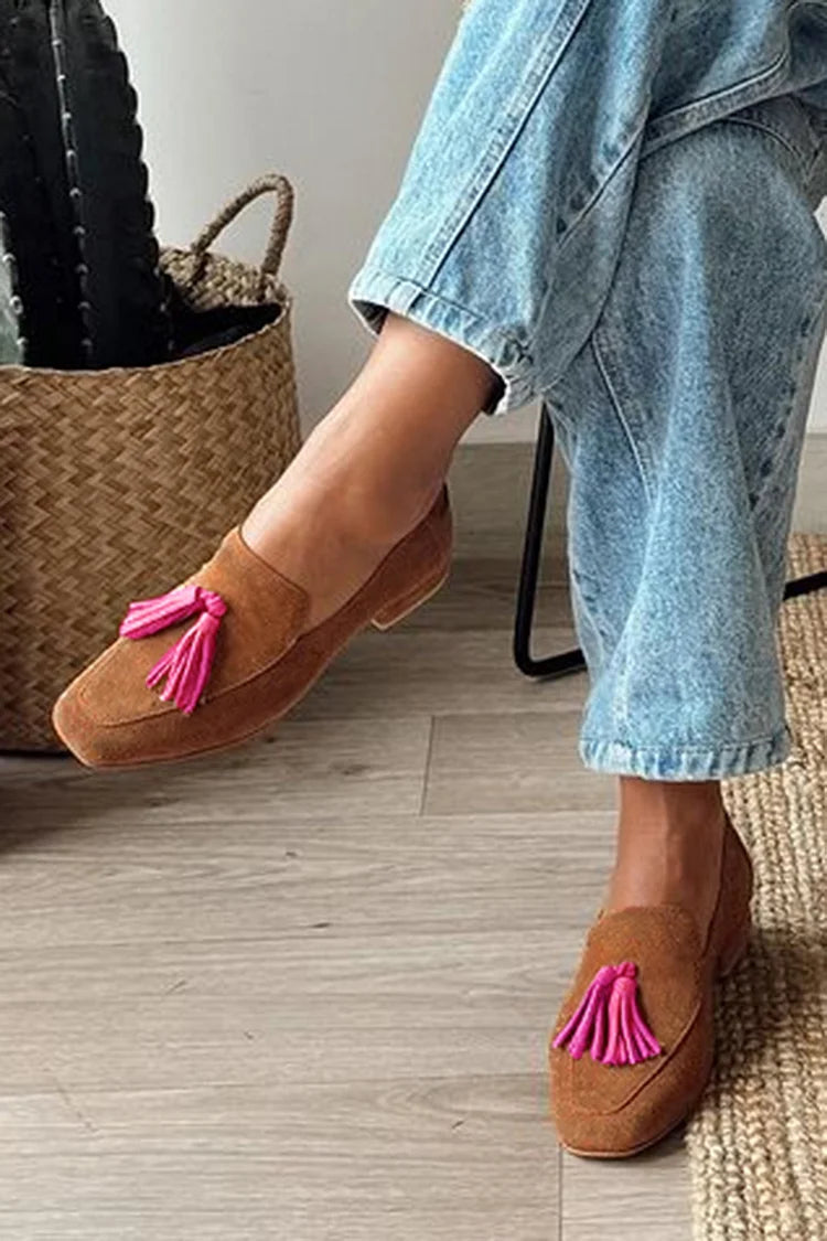Colorblock Square Toe Loafers for Women | Ideal for the Office and Daily Outings
