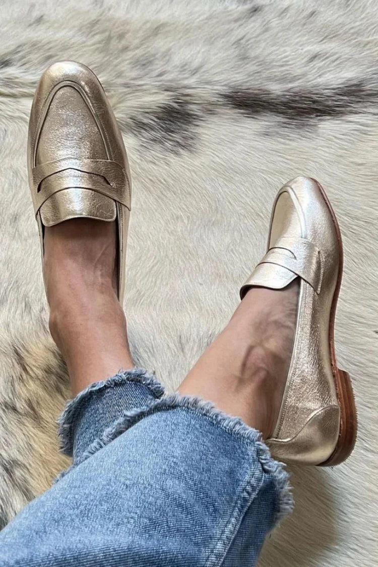 Round Toe Patchwork Moccasins for Women | Ideal for the Office and Daily Outings