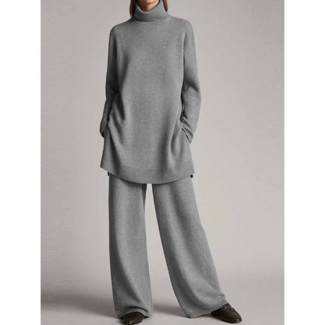 Una | Women's Wide Leg Pants Set in Two Pieces