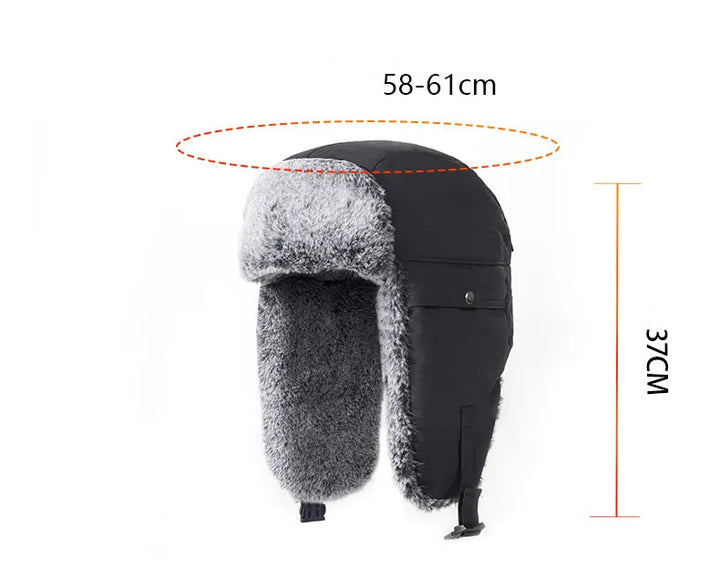 Winter Hat with Ear Covers and Adjustable Size for Adults | Ideal for Outdoor Activities