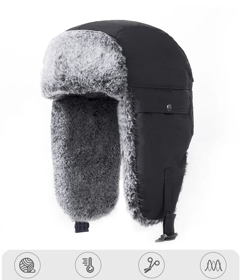 Winter Hat with Ear Covers and Adjustable Size for Adults | Ideal for Outdoor Activities