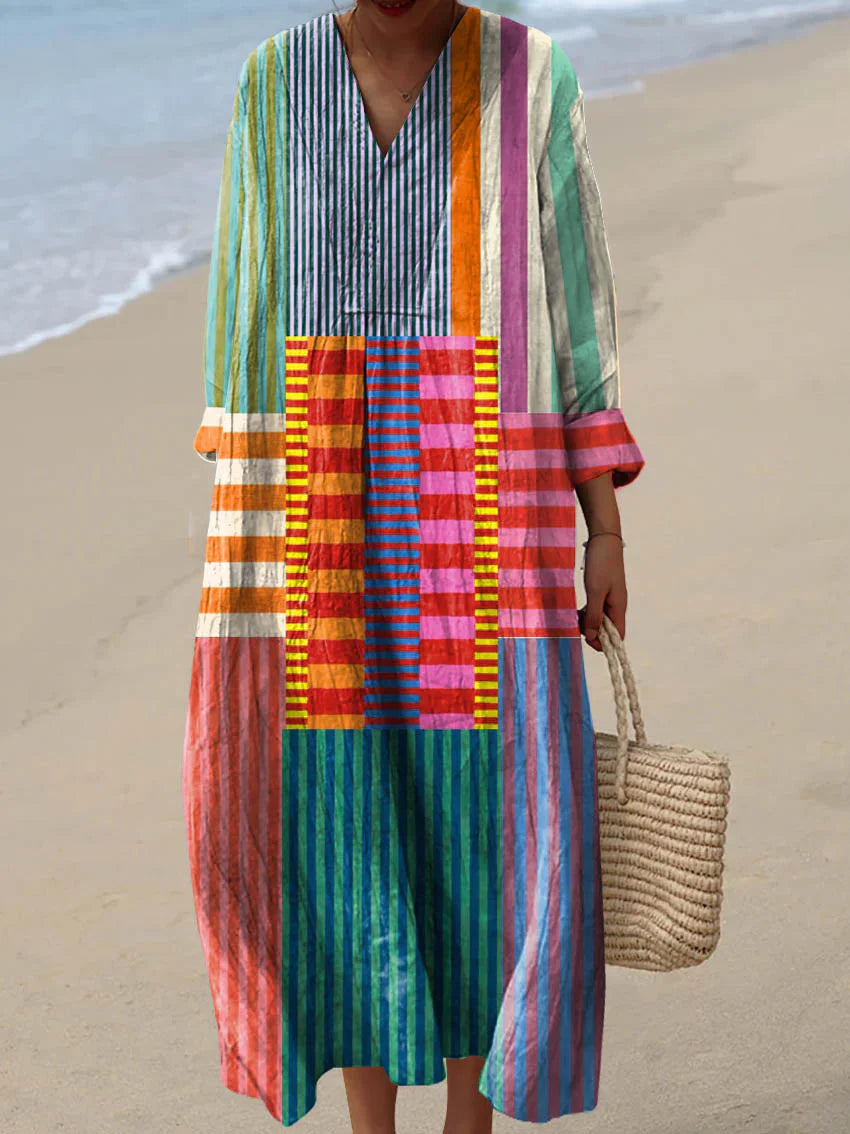 Inaya™ | Multicolor Patchwork Maxi Dress