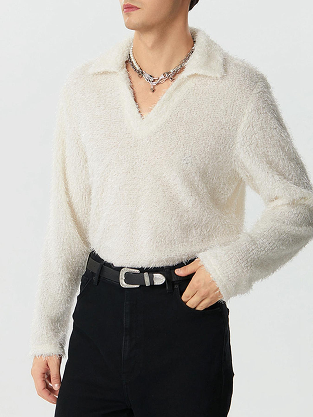 Long Sleeve Shirt with Notched Collar for Men | Ideal for Spring