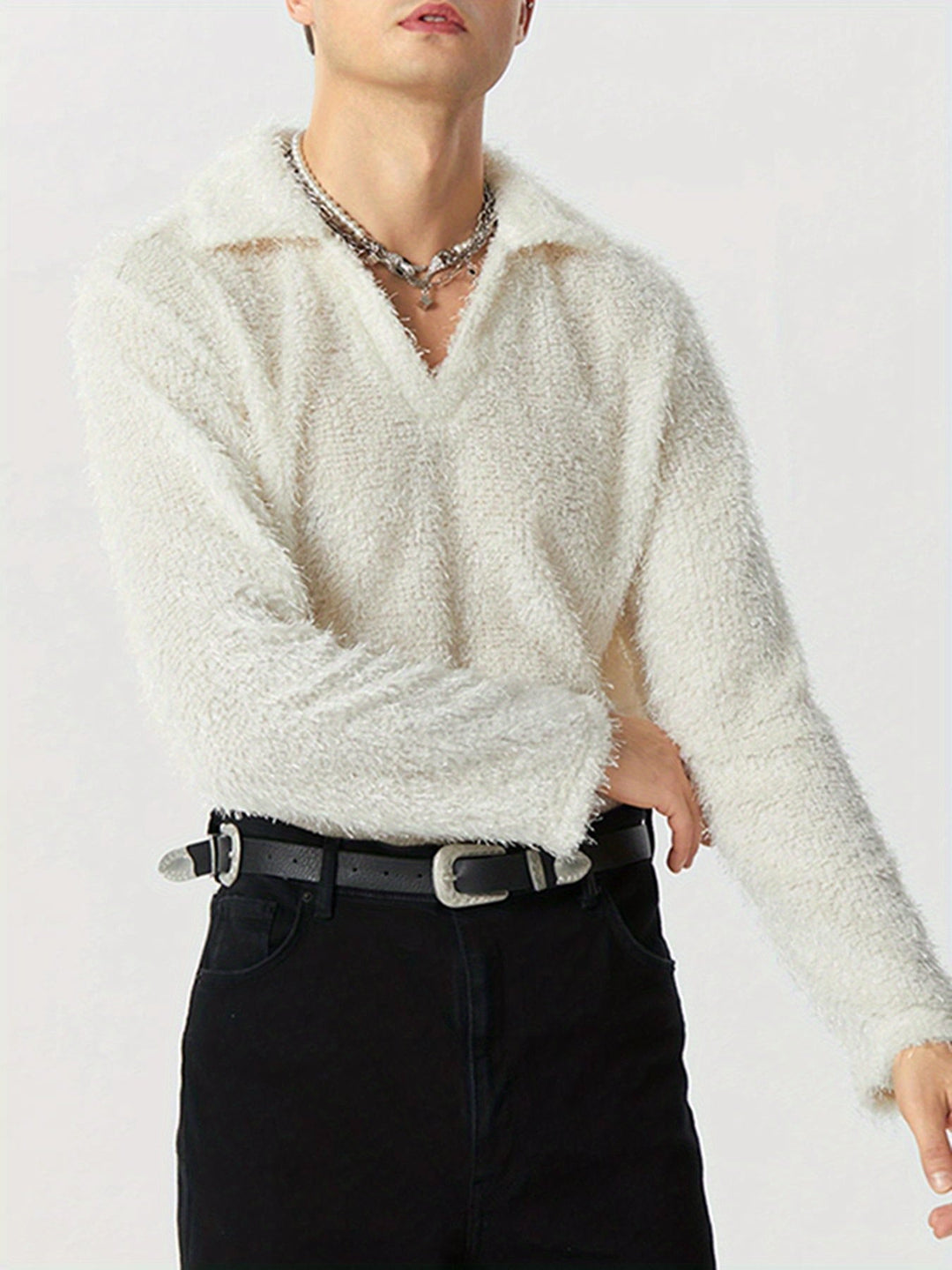 Long Sleeve Shirt with Notched Collar for Men | Ideal for Spring