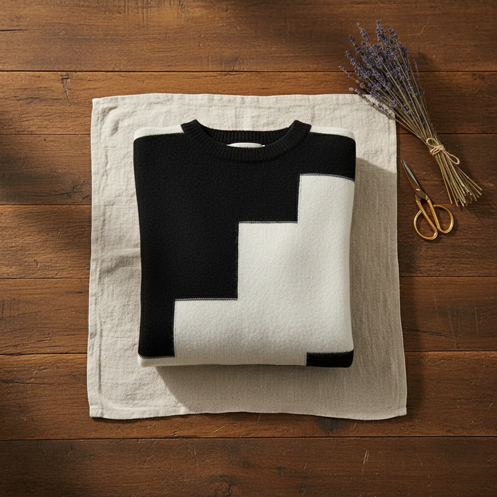 Ivy Manhattan | Cotton Sweater Geometric Block