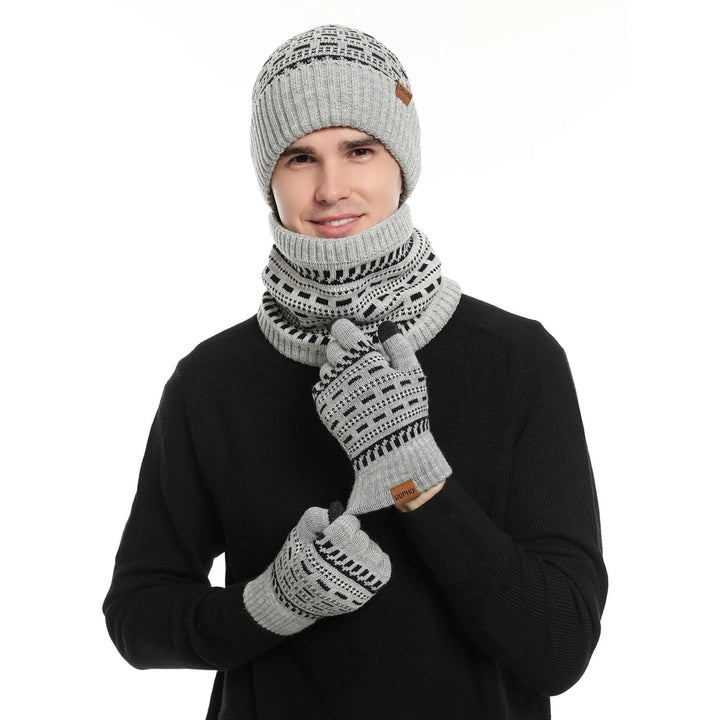 Winter 3-Piece Set with Beanie, Scarf, and Gloves for Adults | Ideal for Cold Season