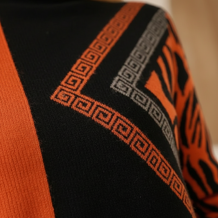 Ivy Manhattan | Cotton Sweater Orange Graphic