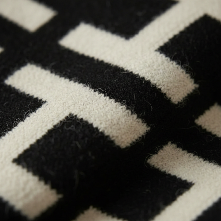 Ivy Manhattan | Black White Abstract Cashmere