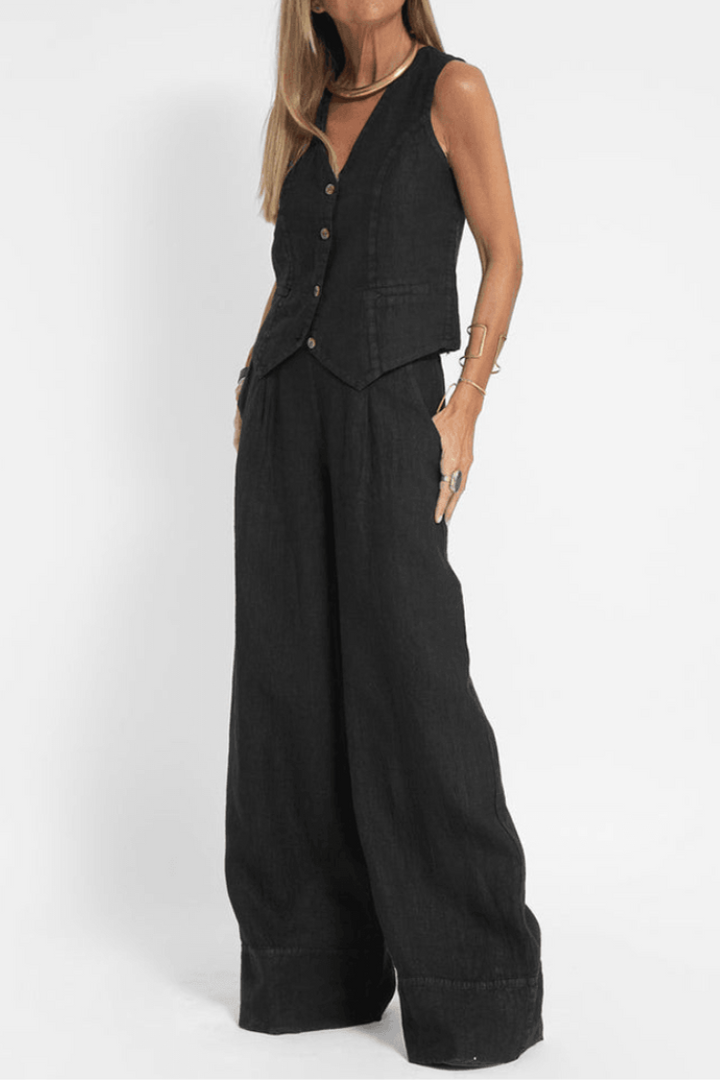 Lucia | Women's Sleeveless V-Neck Two-Piece Set