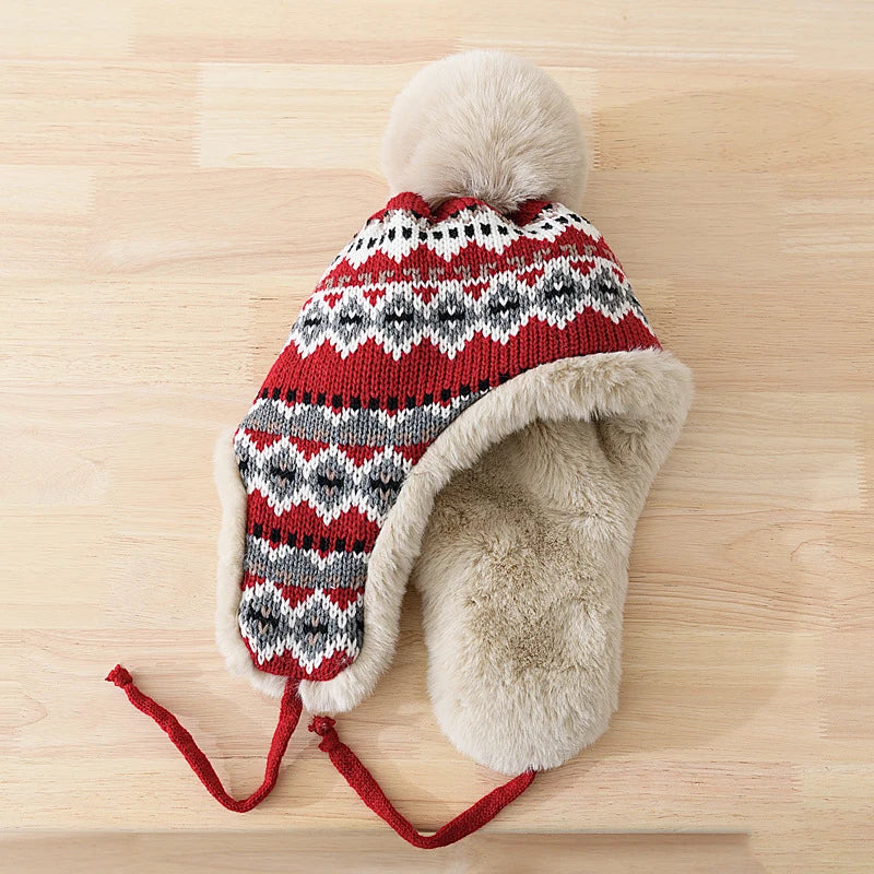 Winter Hat with Pom-Pom and Ear Covers for Adults | Ideal for Cold Days