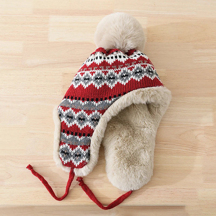 Winter Hat with Pom-Pom and Ear Covers for Adults | Ideal for Cold Days