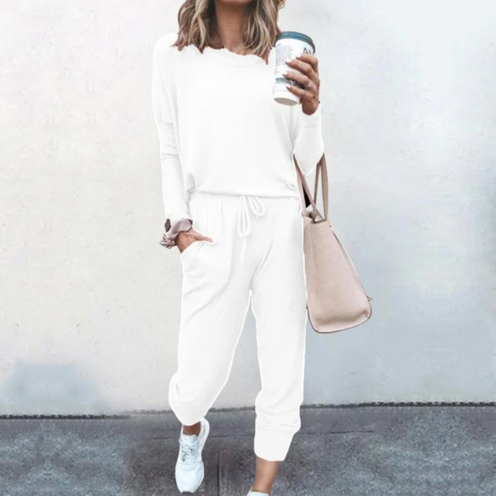 Noomi | Women's Long Sleeve Set with Drawstring Waist - Two-Piece Set