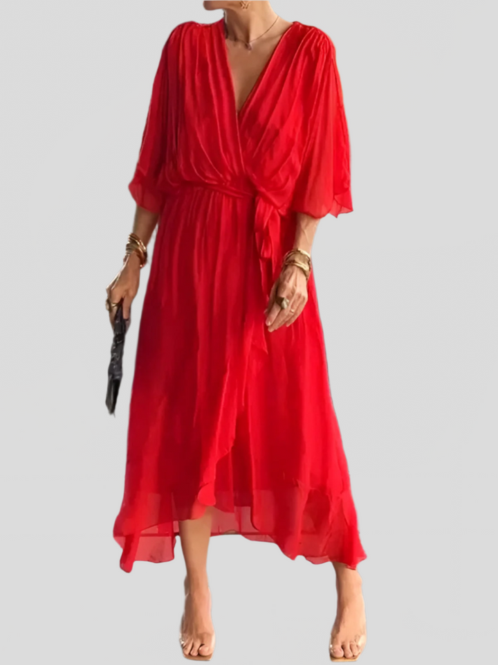 Gentle Tiered Ruffle Midi Dress