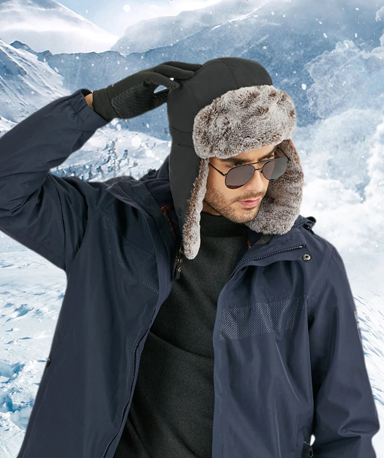 Winter Hat with Ear Covers and Adjustable Size for Adults | Ideal for Outdoor Activities
