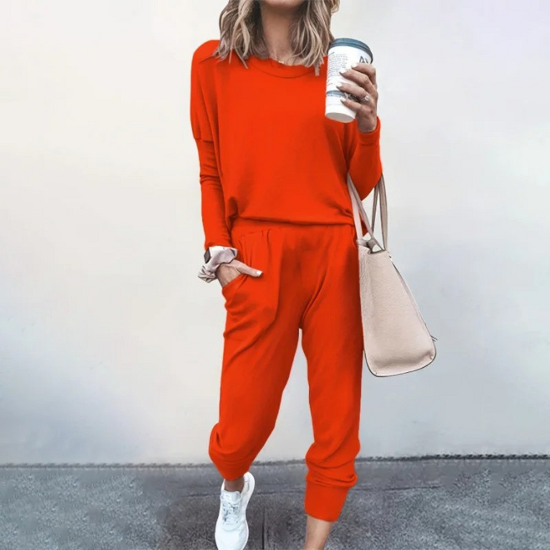 Noomi | Women's Long Sleeve Set with Drawstring Waist - Two-Piece Set