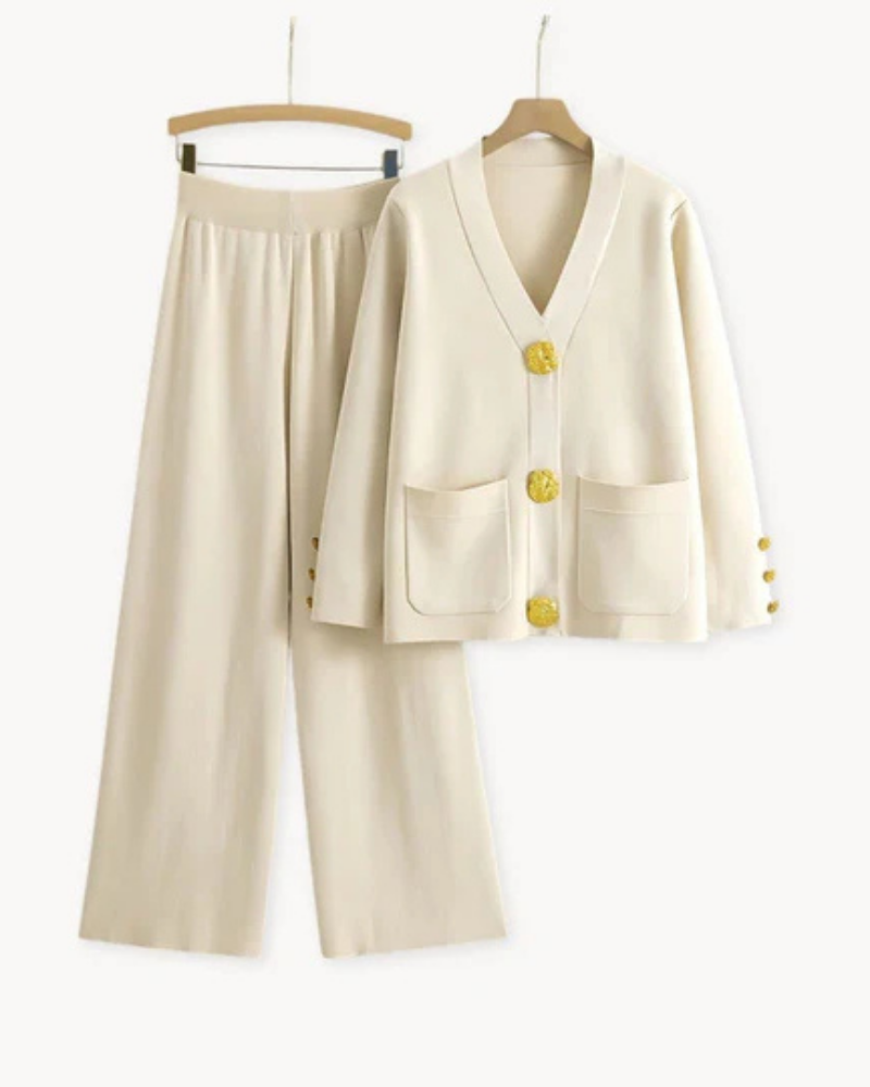 Alida | Women's Wide Leg Pants Cardigan Set