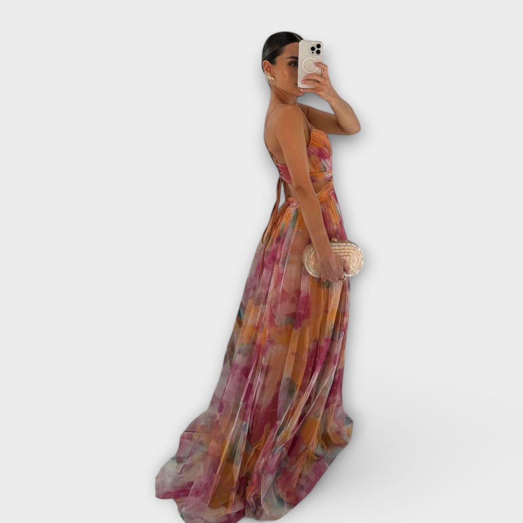 Ivy Manhattan | Annai Mesh Maxi Dress - Elegant and Figure-Hugging