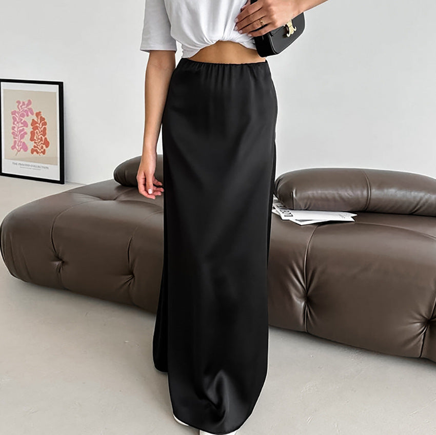 Elora | Black Slim Long Skirt for Women