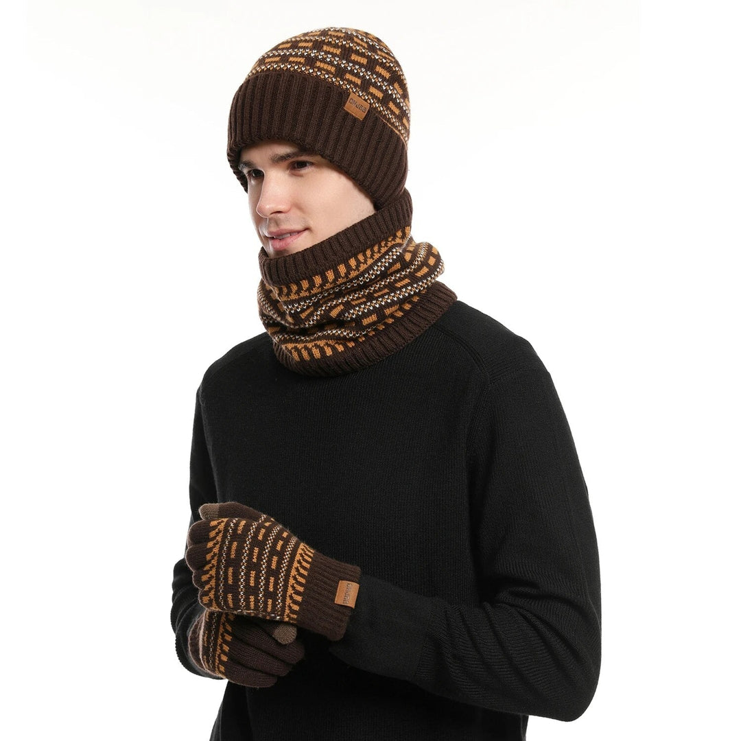 Winter 3-Piece Set with Beanie, Scarf, and Gloves for Adults | Ideal for Cold Season