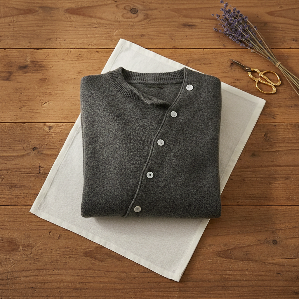 Ivy Manhattan | Cotton Cardigan Asymmetrical Button