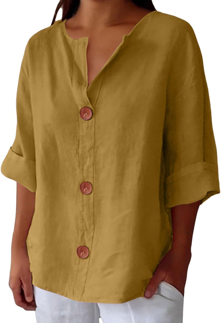 Clara | Casual Linen Blouse
