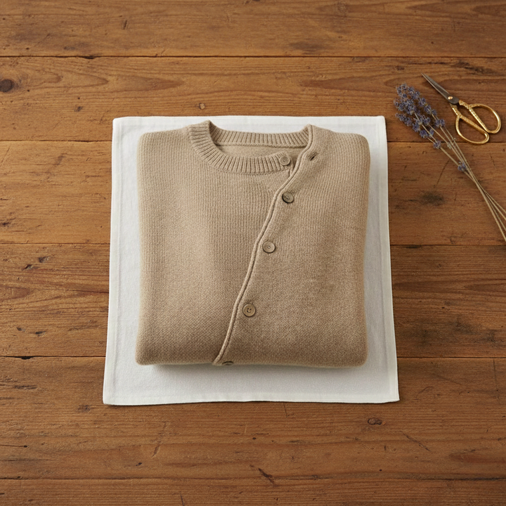 Ivy Manhattan | Cotton Cardigan Asymmetrical Button