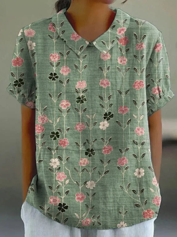 RETRO FLORAL SHIRT FOR WOMEN