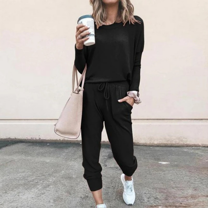 Noomi | Women's Long Sleeve Set with Drawstring Waist - Two-Piece Set