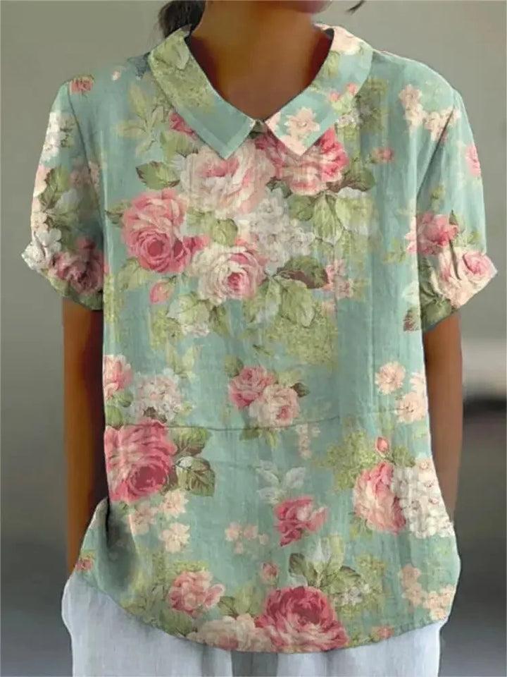 RETRO FLORAL SHIRT FOR WOMEN