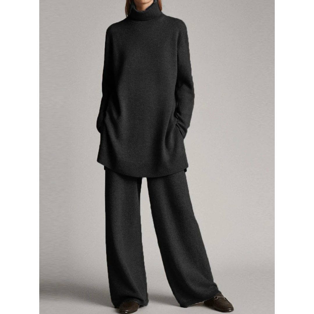 Una | Women's Wide Leg Pants Set in Two Pieces