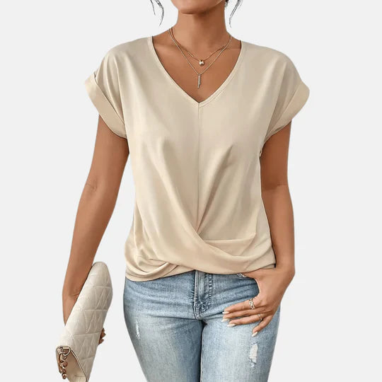 Ivy Manhattan | Lightweight Blouse V-neck Draped