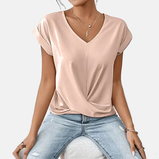 Ivy Manhattan | Lightweight Blouse V-neck Draped