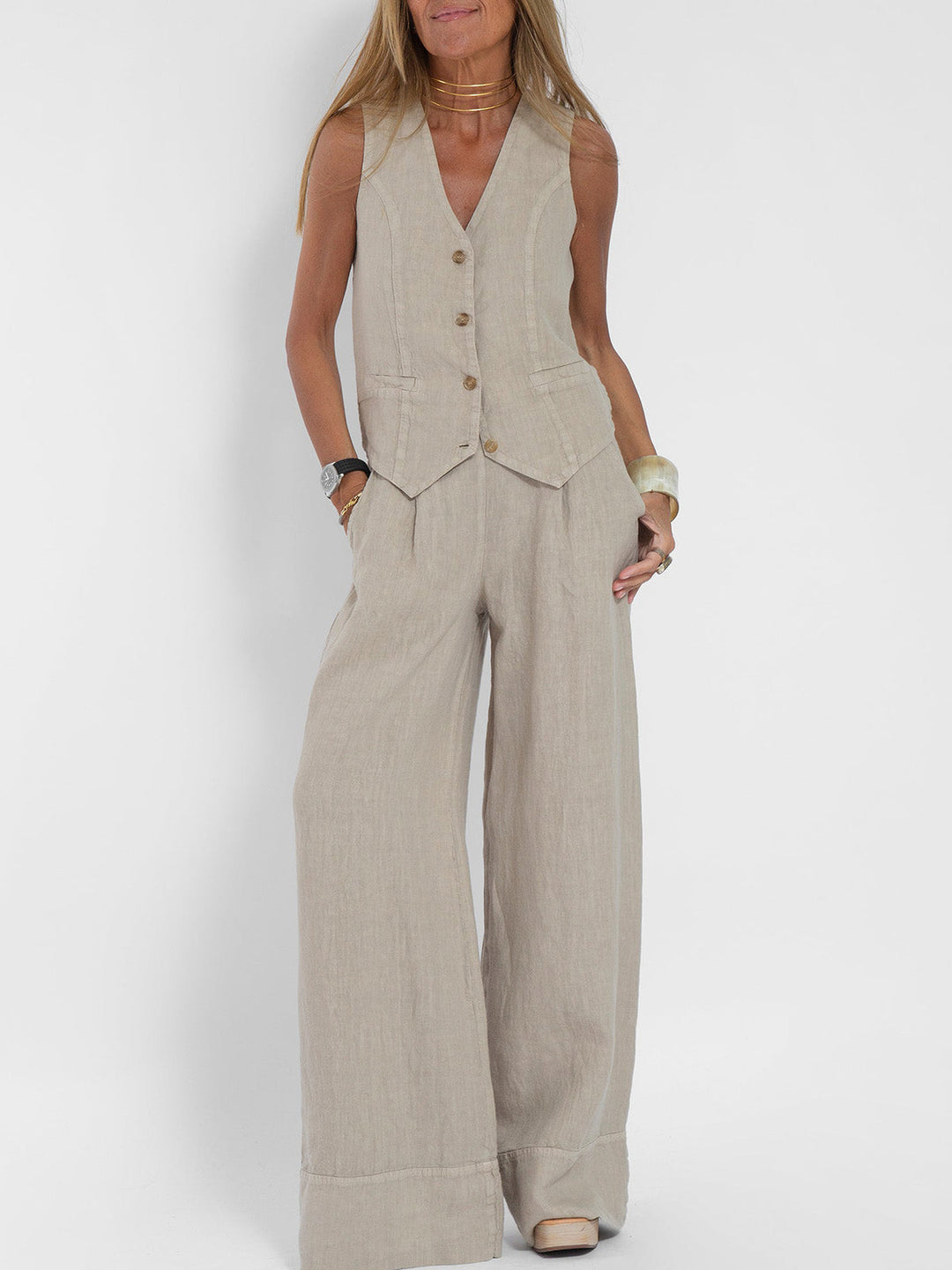 Ivy Manhattan | Marceline Sleeveless Linen Set