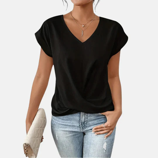 Ivy Manhattan | Lightweight Blouse V-neck Draped