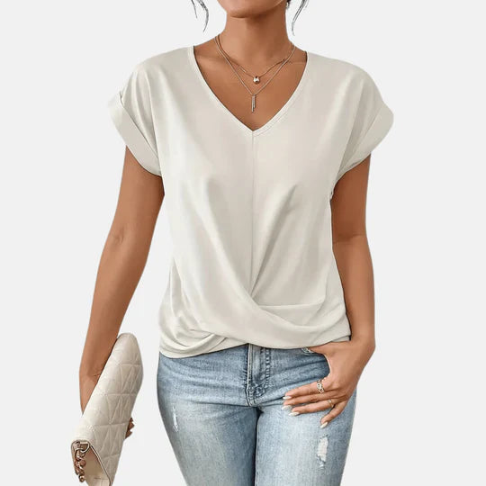 Ivy Manhattan | Lightweight Blouse V-neck Draped