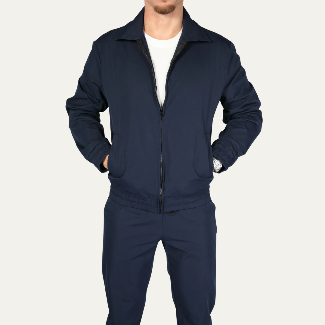 Coordinated Set with Zip Jacket and Pants for Men | Ideal for Casual Outings