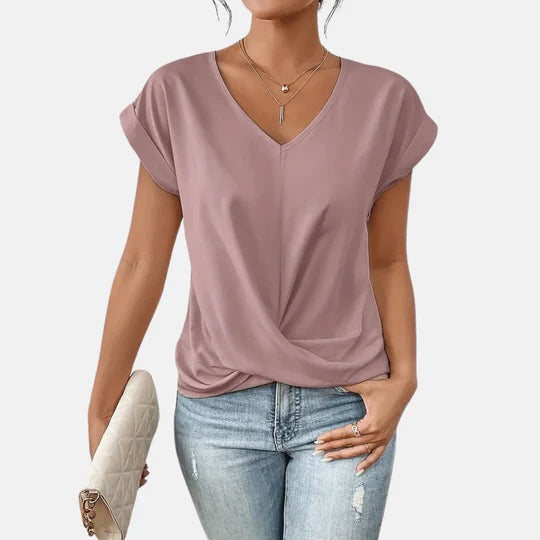 Ivy Manhattan | Lightweight Blouse V-neck Draped