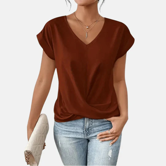 Ivy Manhattan | Lightweight Blouse V-neck Draped