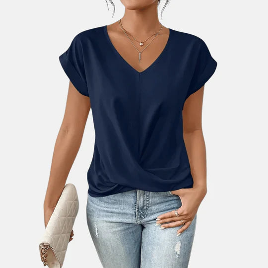 Ivy Manhattan | Lightweight Blouse V-neck Draped