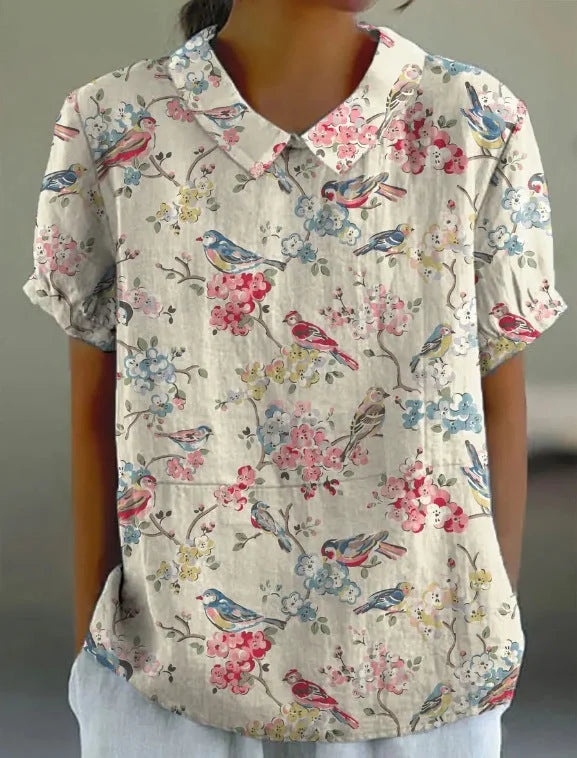 RETRO FLORAL SHIRT FOR WOMEN