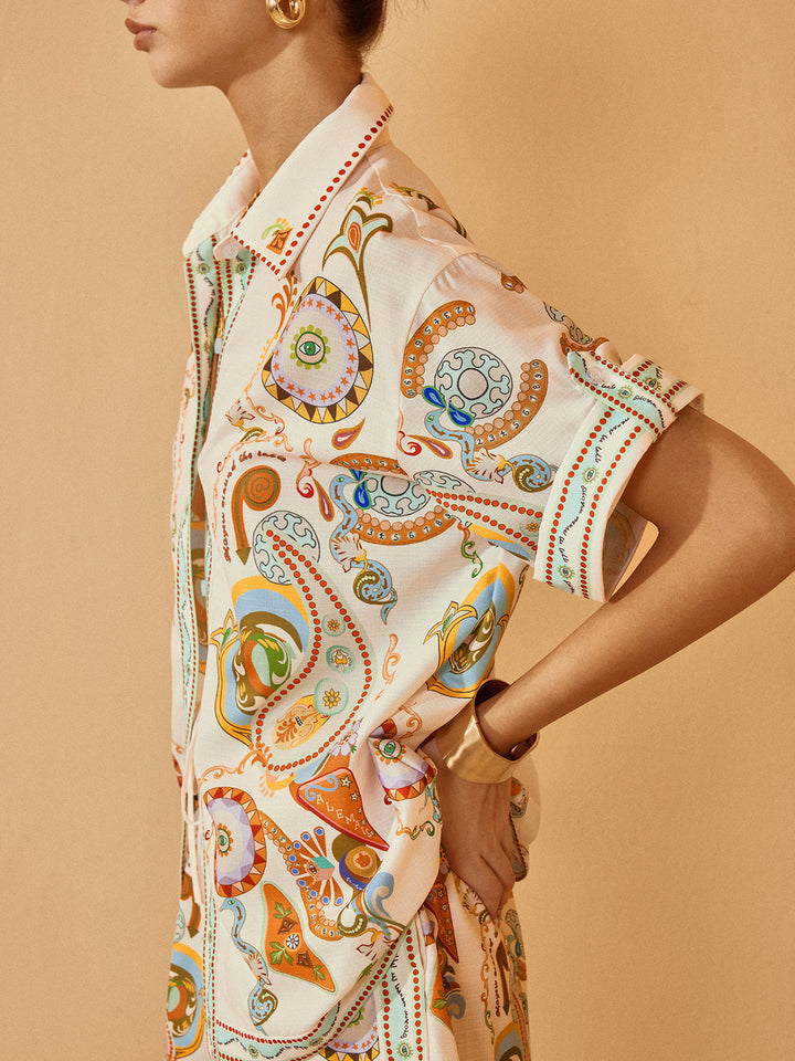 Abriella | Short Set with Printed Short Sleeve Polo for Women