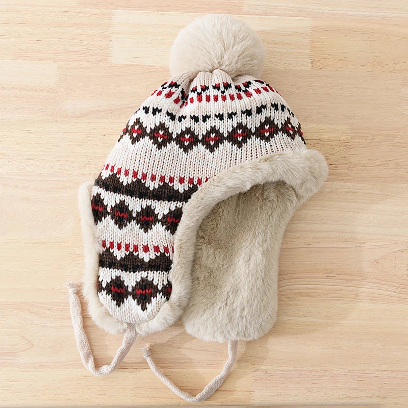 Winter Hat with Pom-Pom and Ear Covers for Adults | Ideal for Cold Days