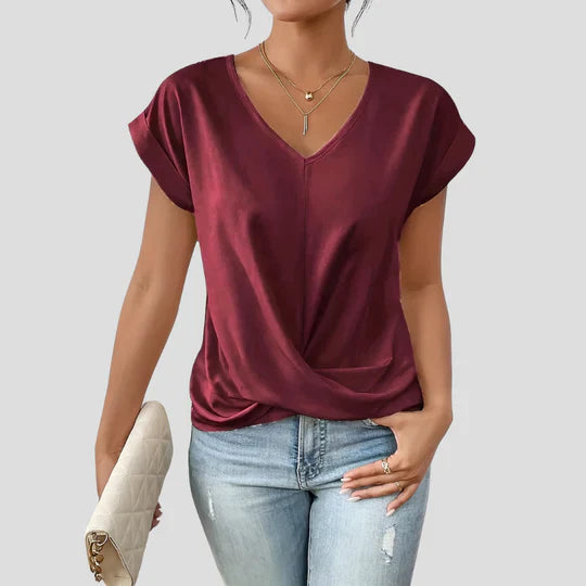Ivy Manhattan | Lightweight Blouse V-neck Draped