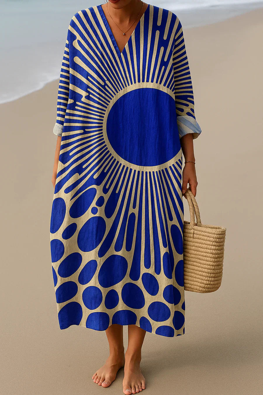 Nasya™ | Blue Sun Art - Midi Dress