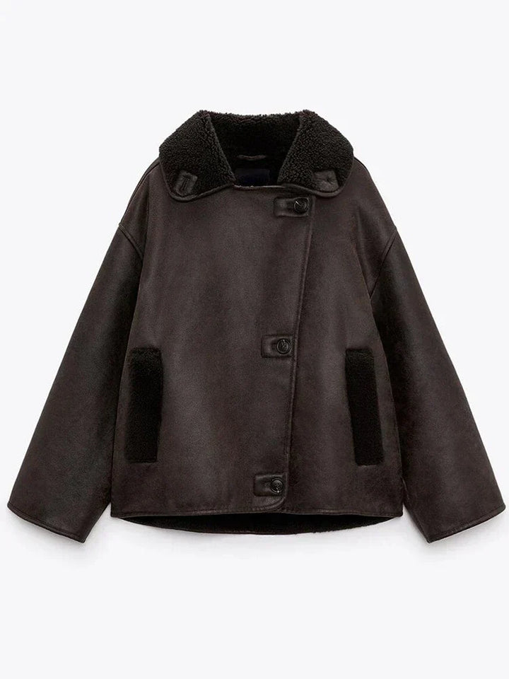 Fransesca | Vintage Faux Leather Jacket for Women