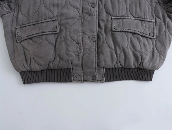 Swara | Trendy Loose Fit Gray Bomber Jacket for Women