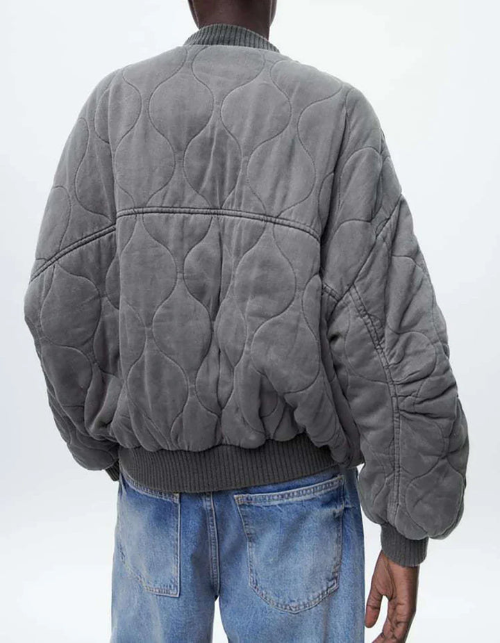 Swara | Trendy Loose Fit Gray Bomber Jacket for Women