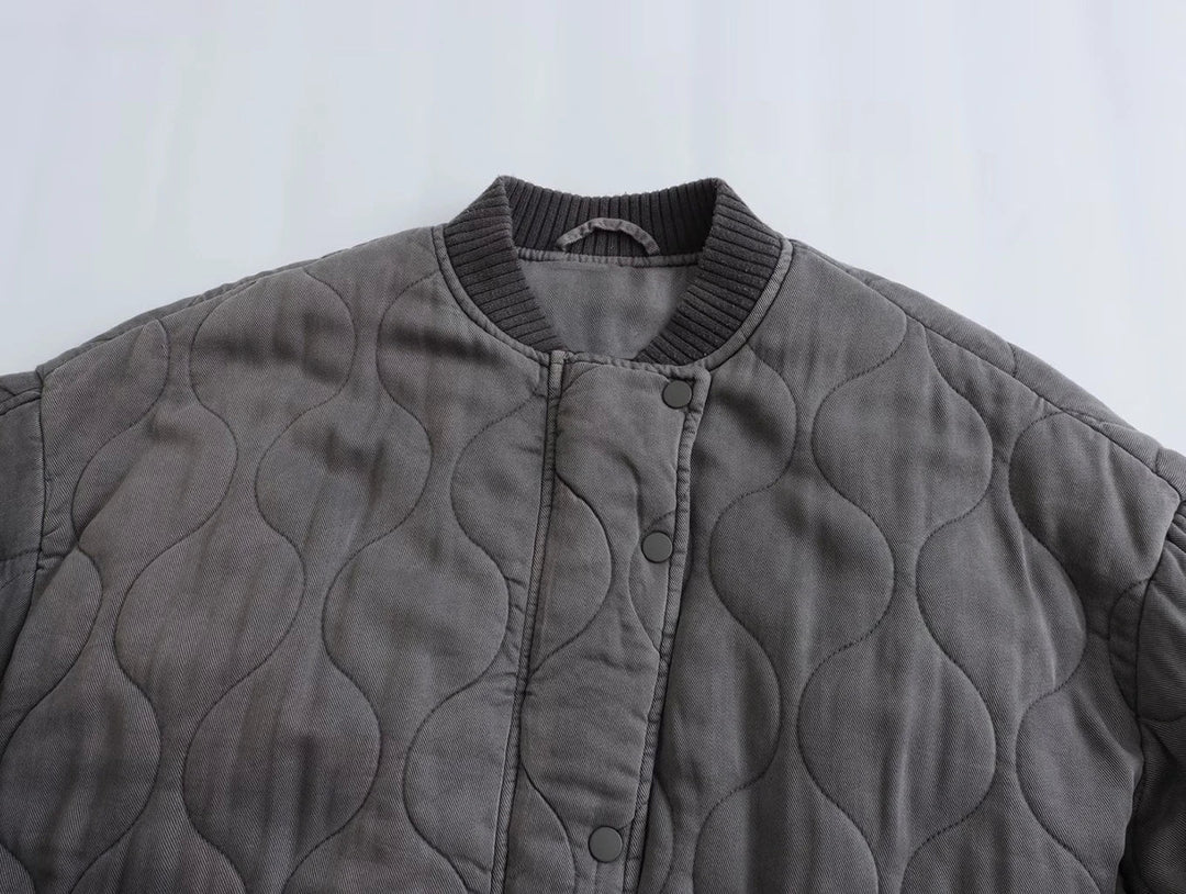 Swara | Trendy Loose Fit Gray Bomber Jacket for Women