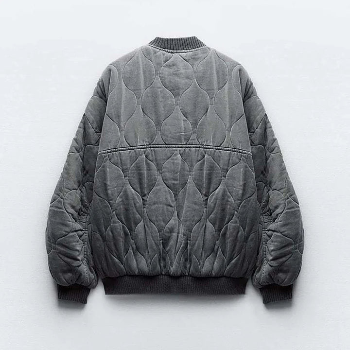 Swara | Trendy Loose Fit Gray Bomber Jacket for Women